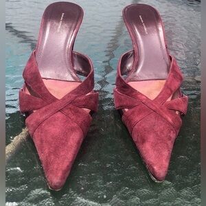 Banana Republic Burgundy Suede Mules